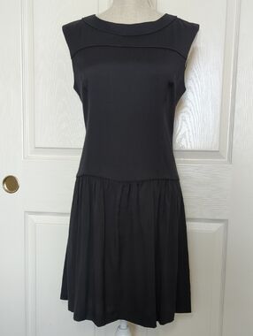 Theory | Dresses | Theory Black Codris C Fit And Flare Dress In Prosecco  Fabric | Poshmark